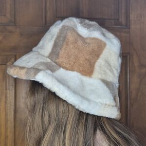 Faux Fur Patchwork Bucket Hat